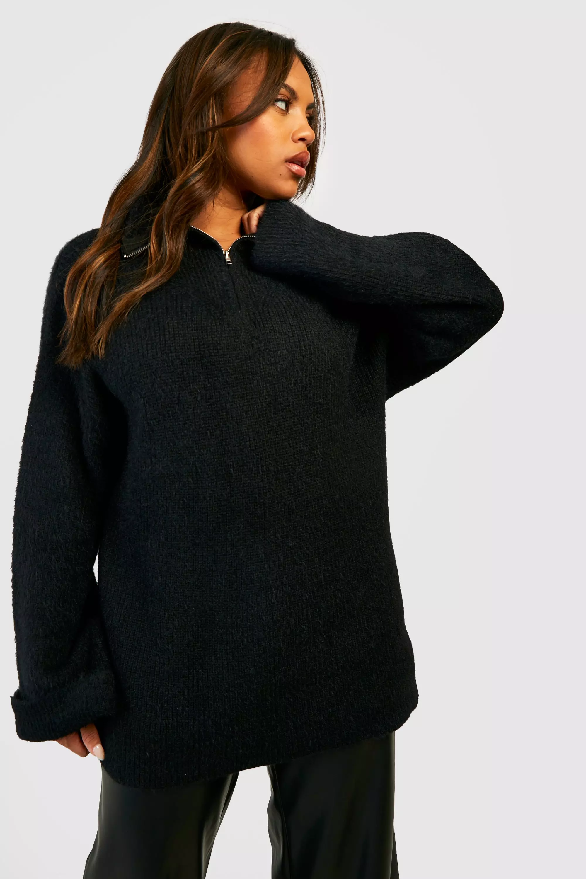 Fluffy half hotsell zip jumper