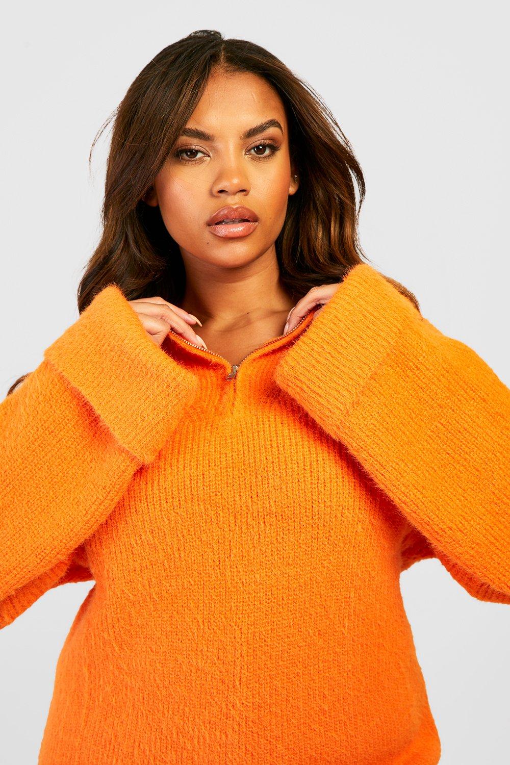 Fluffy half zip online jumper