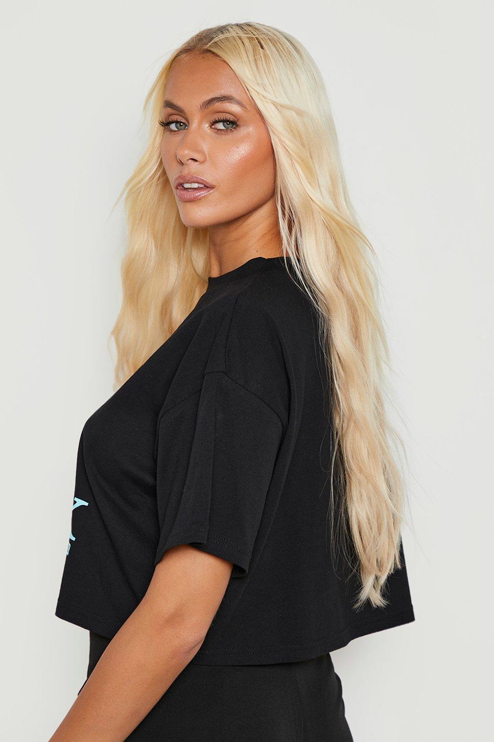 New York Print Cropped Oversized T-shirt