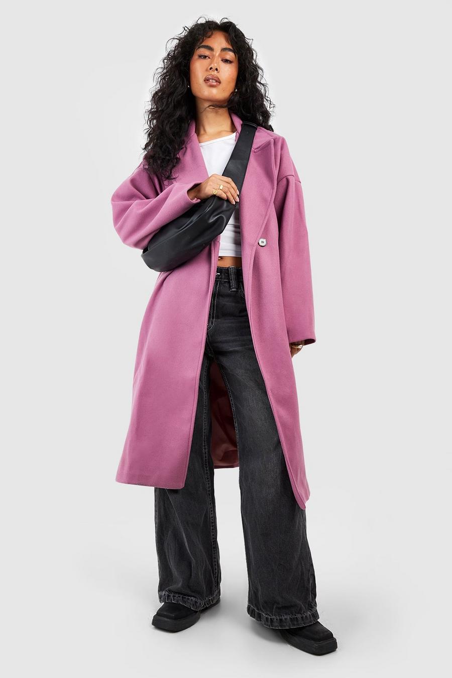 Lilac (Ve) Boyfriend Wool Look Coat
