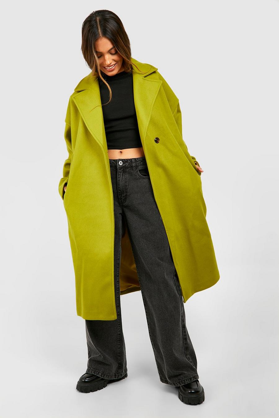 Lime (Ve) Boyfriend Wool Look Coat image number 1
