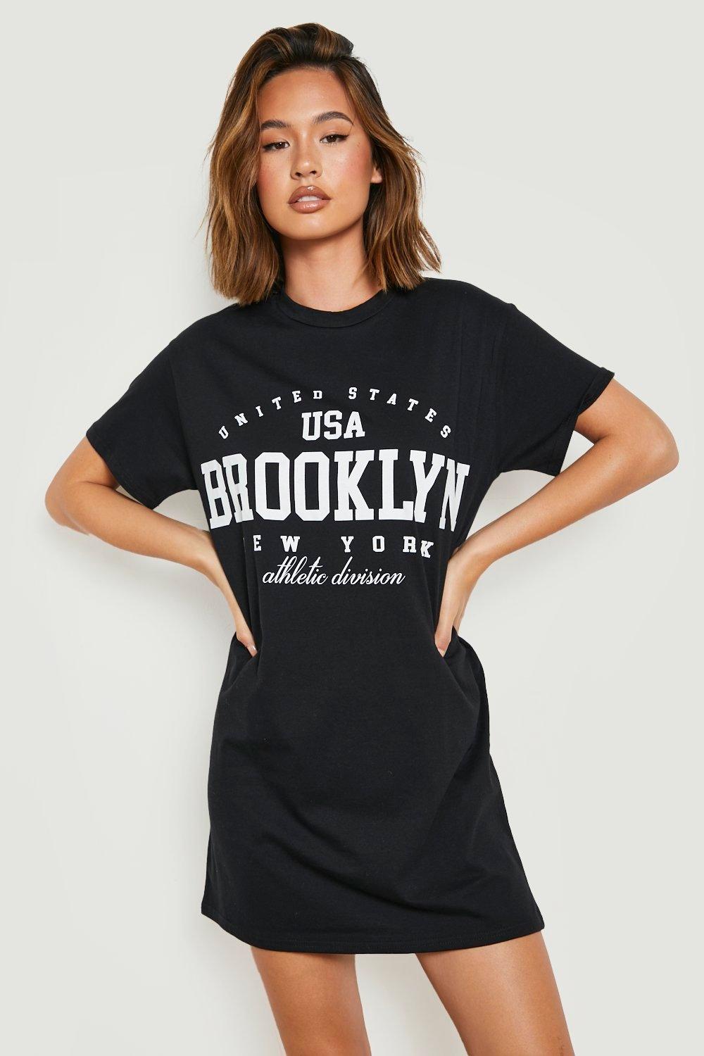 Black New York Slogan Oversized T-Shirt