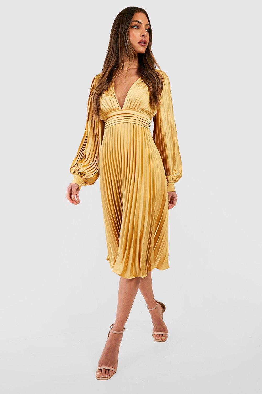 Boohoo satin midi sales dress