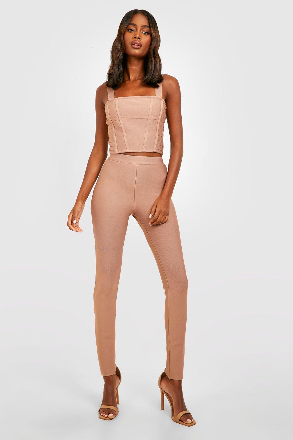 Missguided strappy corset in mocha