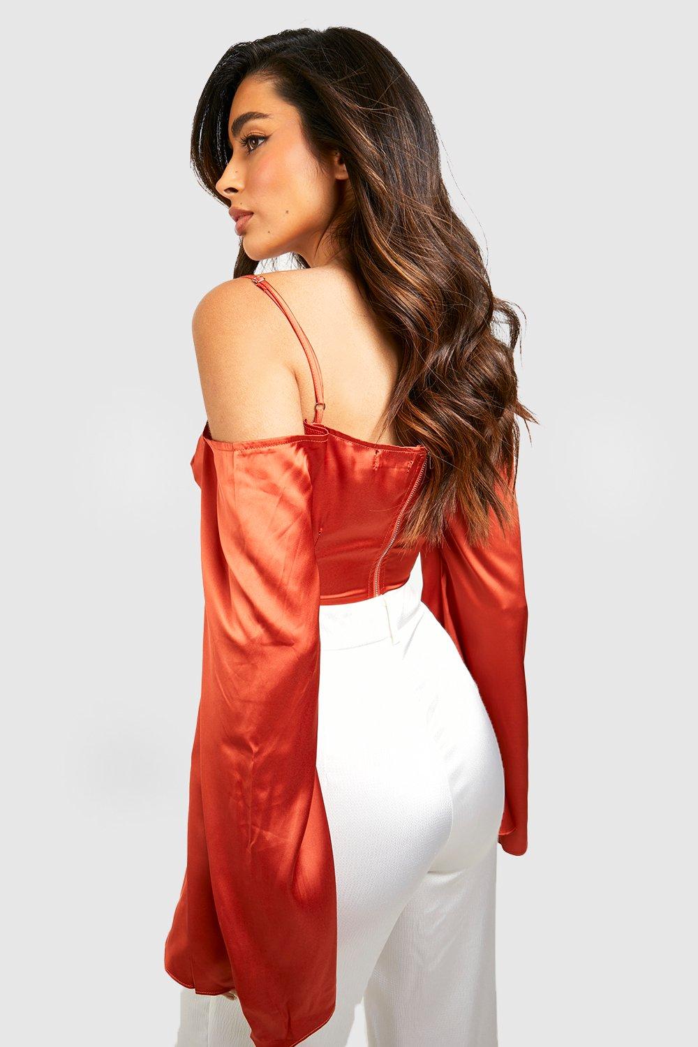 SATIN DRAPED CORSET TOP – Her In Co.