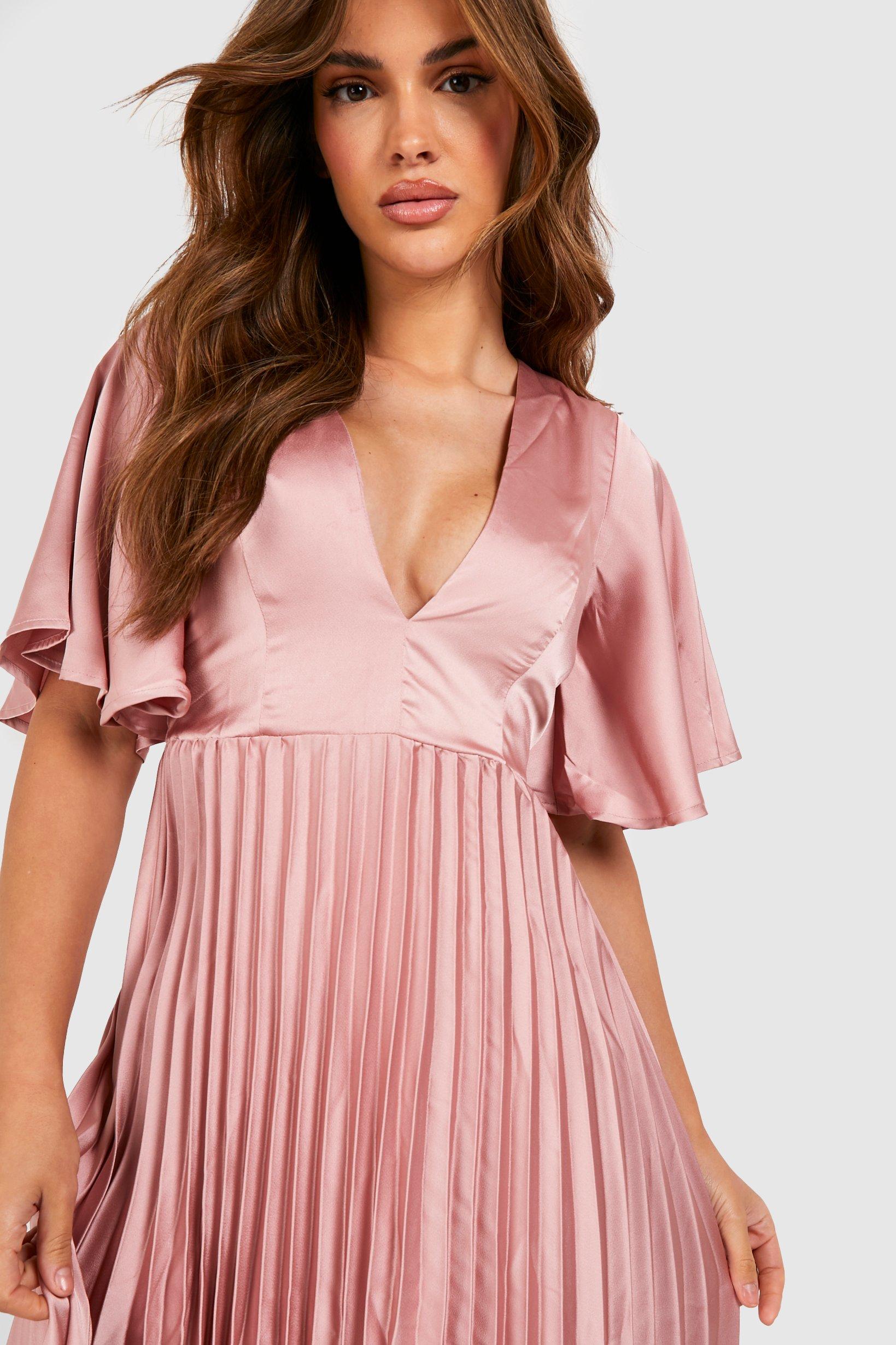 Pleated hotsell dress boohoo