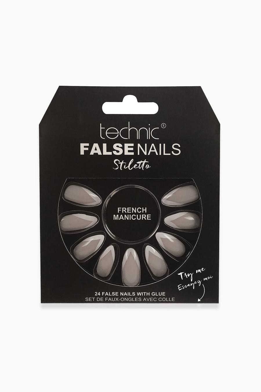 Nude color carne Technic Stiletto French Manicure False Nails