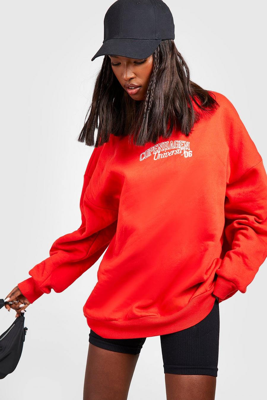 Red Copenhagen Embroidered Oversized Sweater image number 1