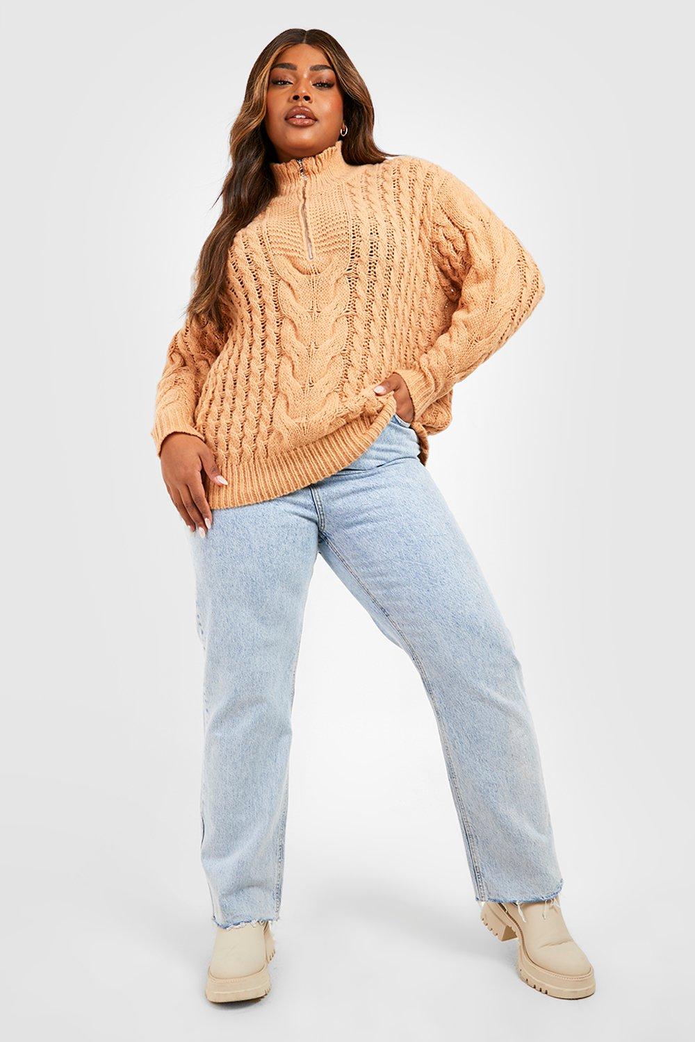 Chunky-knit Half-zip Sweater