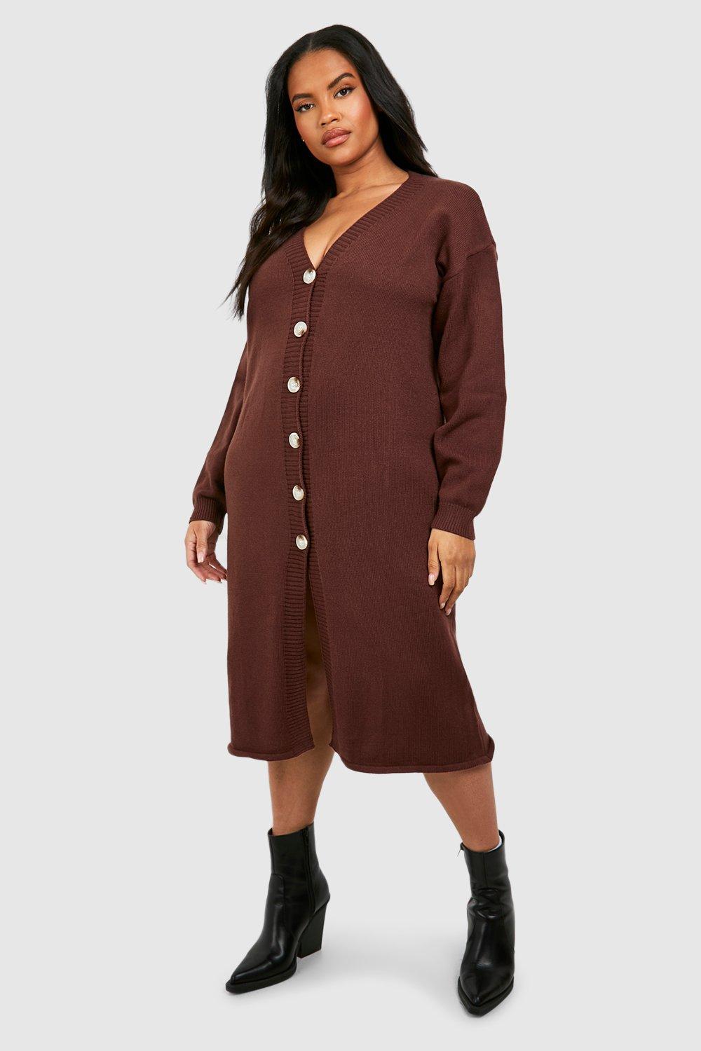 Sweater dress with outlet cardigan