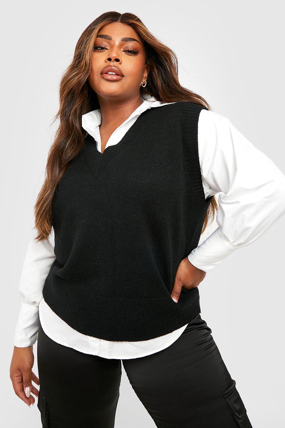 2 in 1 plus size tops
