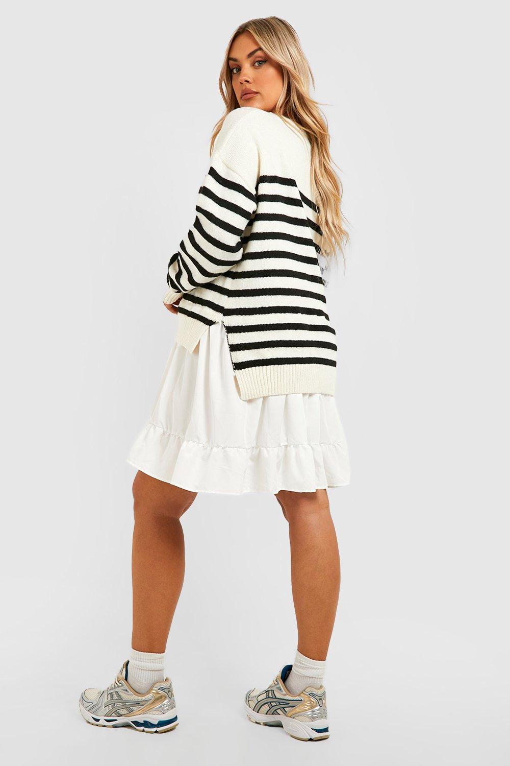 Jumper with shirt online dress