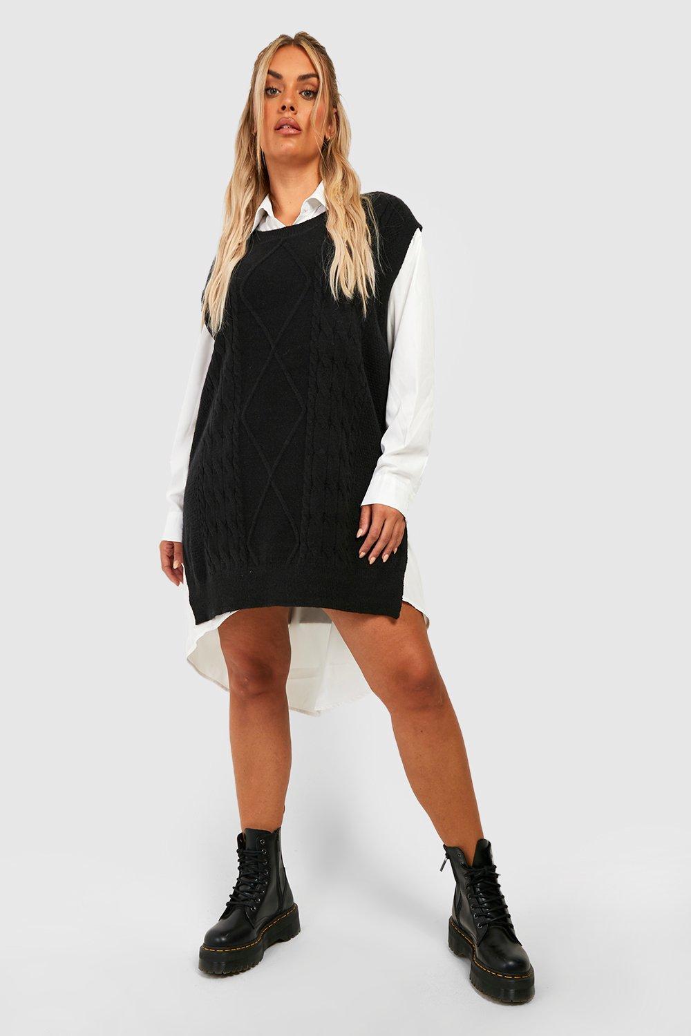 Boohoo vest dress best sale