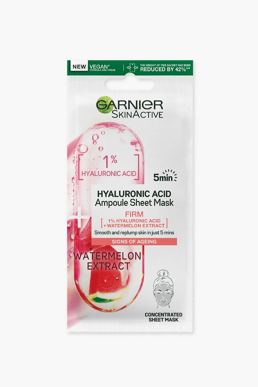 White bianco Garnier 1% Hyaluronic Acid + Watermelon Firming Ampoule Sheet Mask