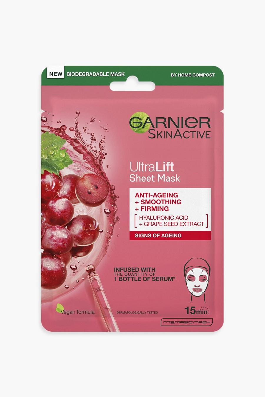 Dusky pink rosa Garnier SkinActive Ultralift Anti Ageing Sheet Mask