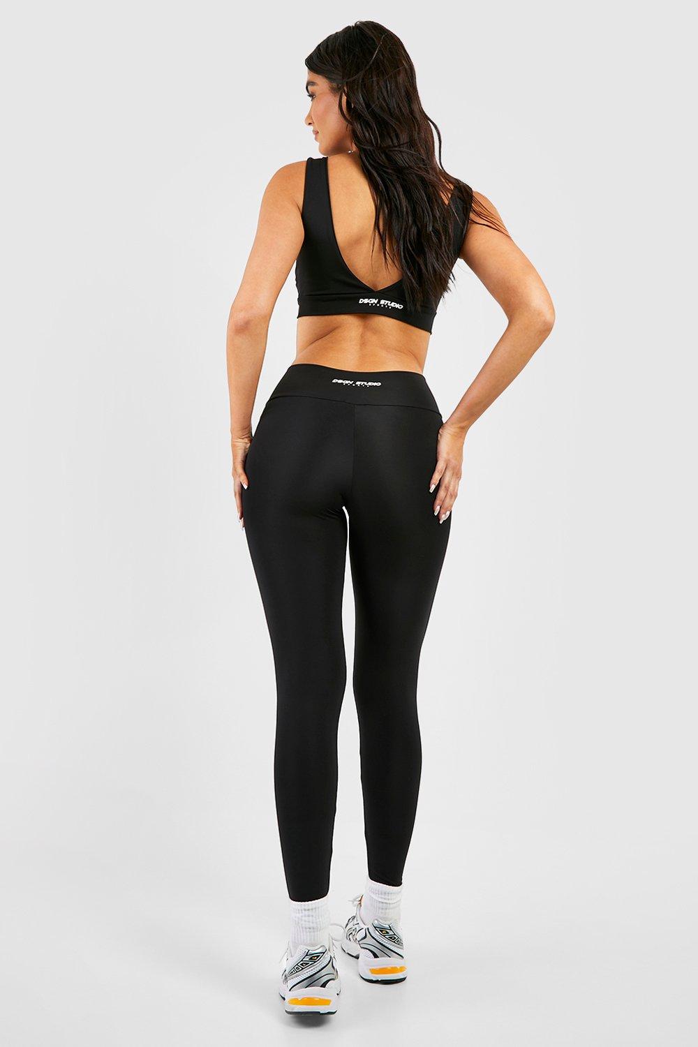 Wrap Over Waistband Sports Leggings