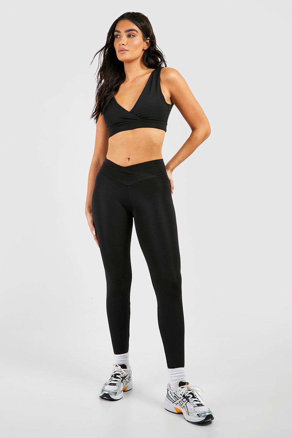 Women s Dsgn Studio Wrap Over Waistband Sports Leggings Boohoo UK