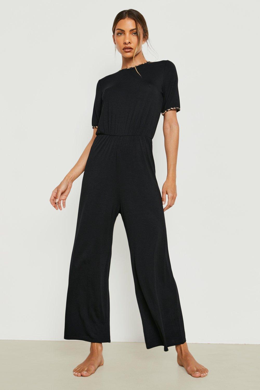 Black jersey culotte jumpsuit online