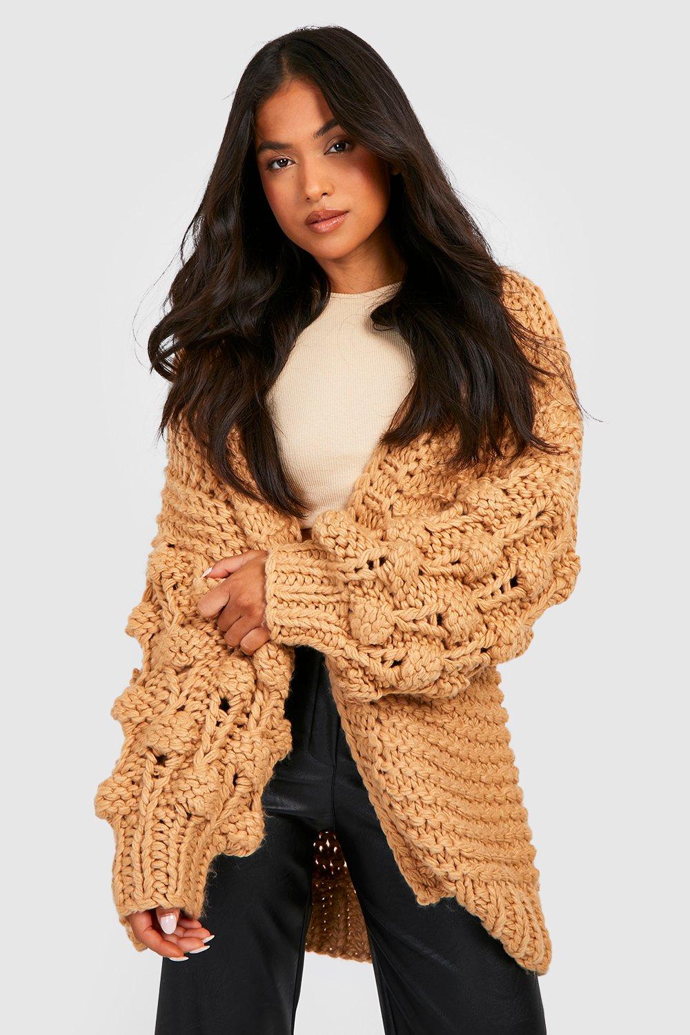 Chunky knit outlet bubble sleeve cardigan