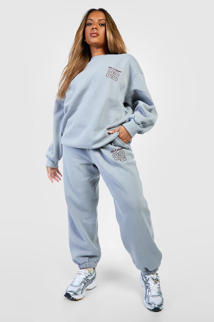 Grande taille - Jogging oversize universitaire, Grey image number 1