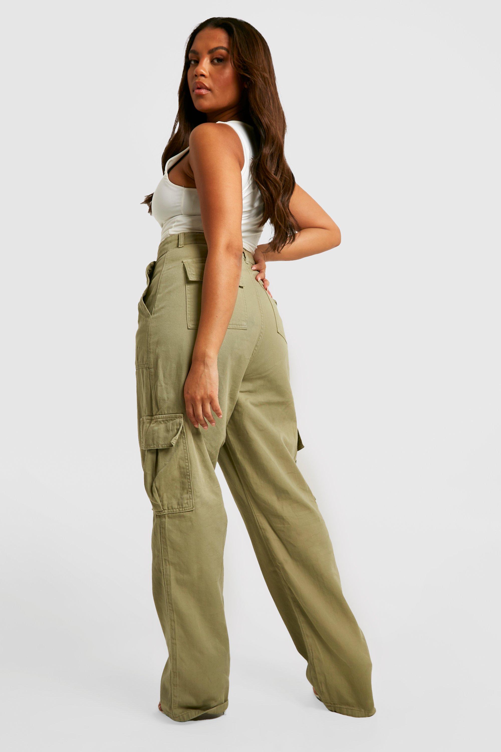 Plus Loose Wide Leg Cargo Jeans