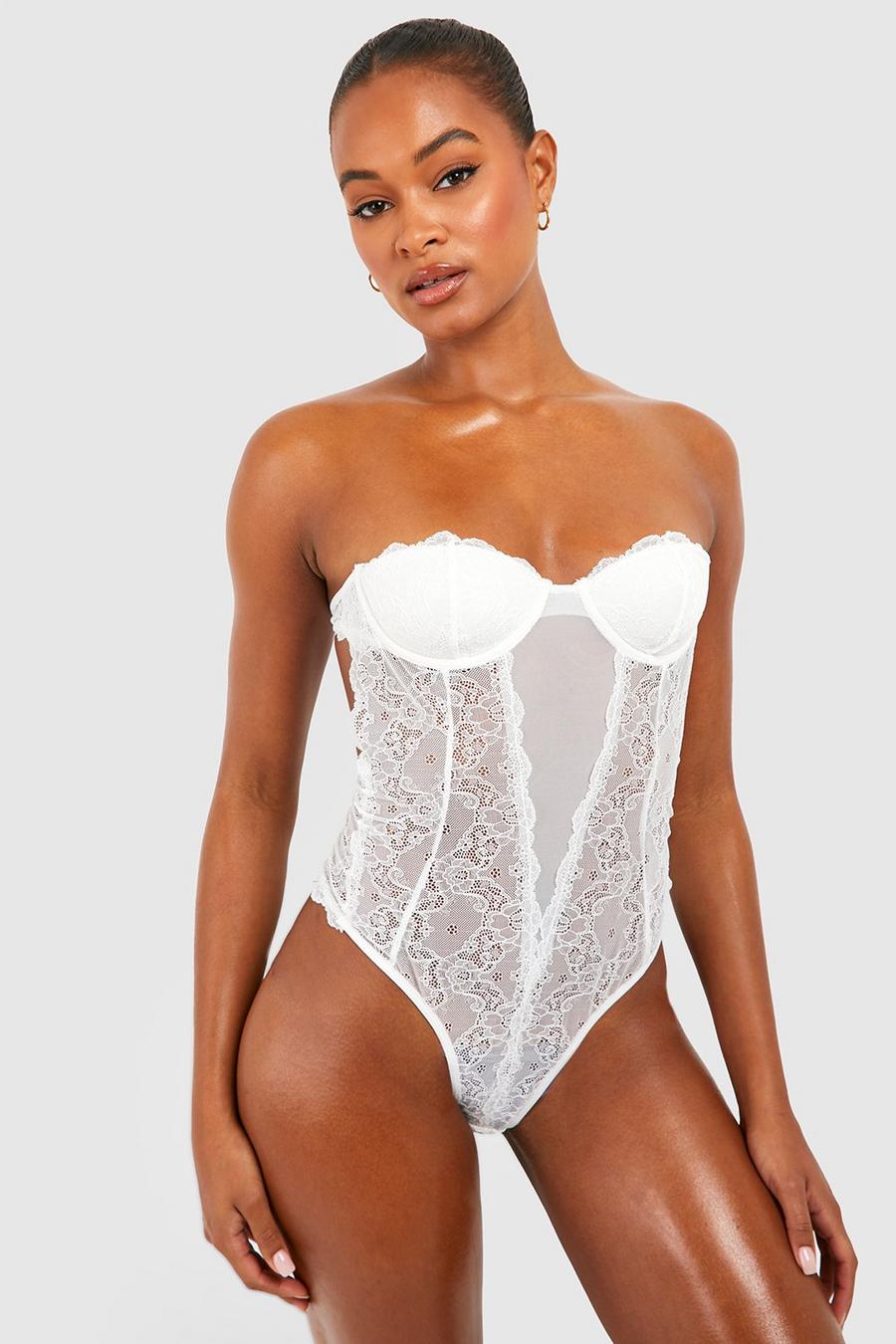 Ivory Tall Corset Bodysuit image number 1
