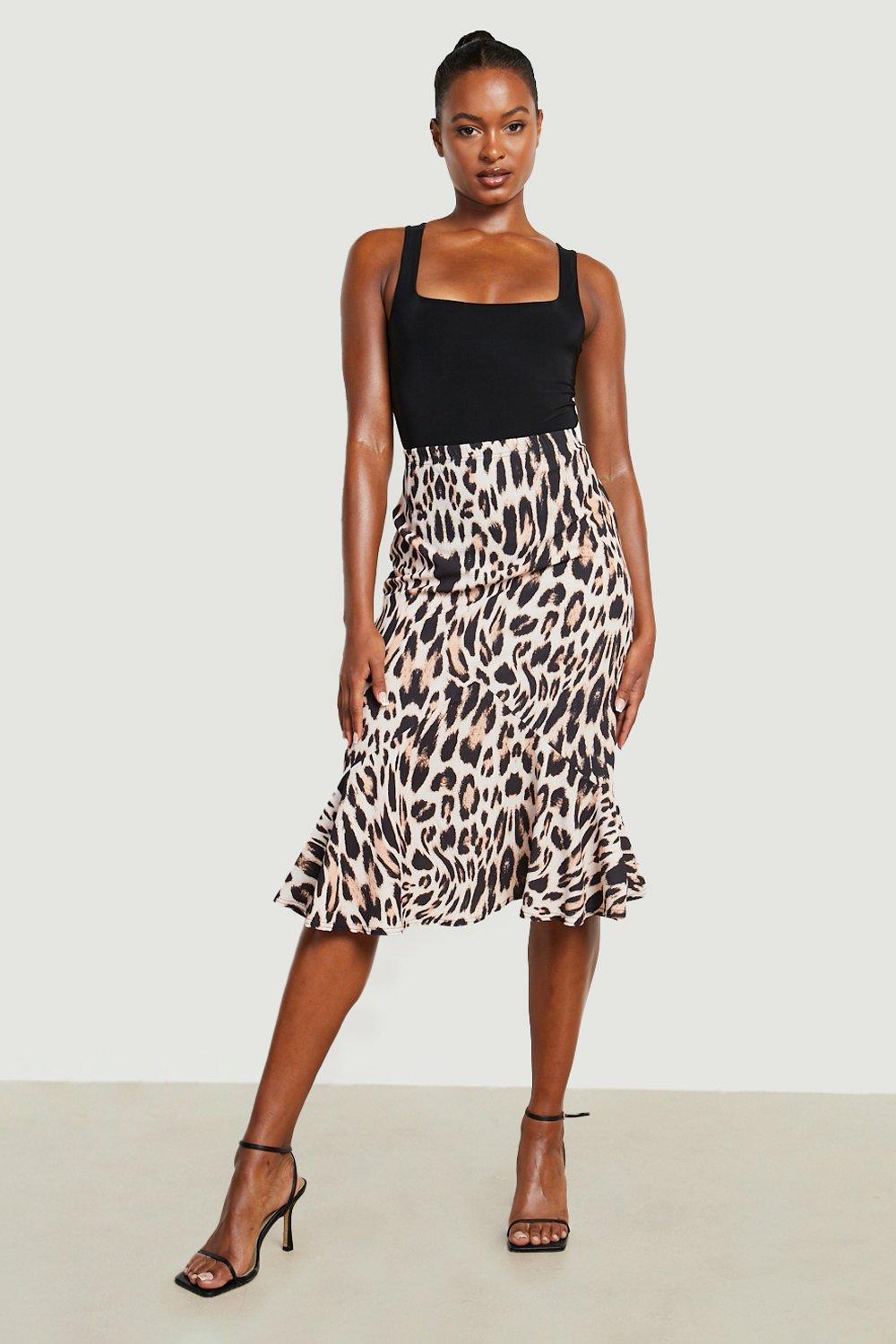 Mid length hotsell leopard skirts juniors