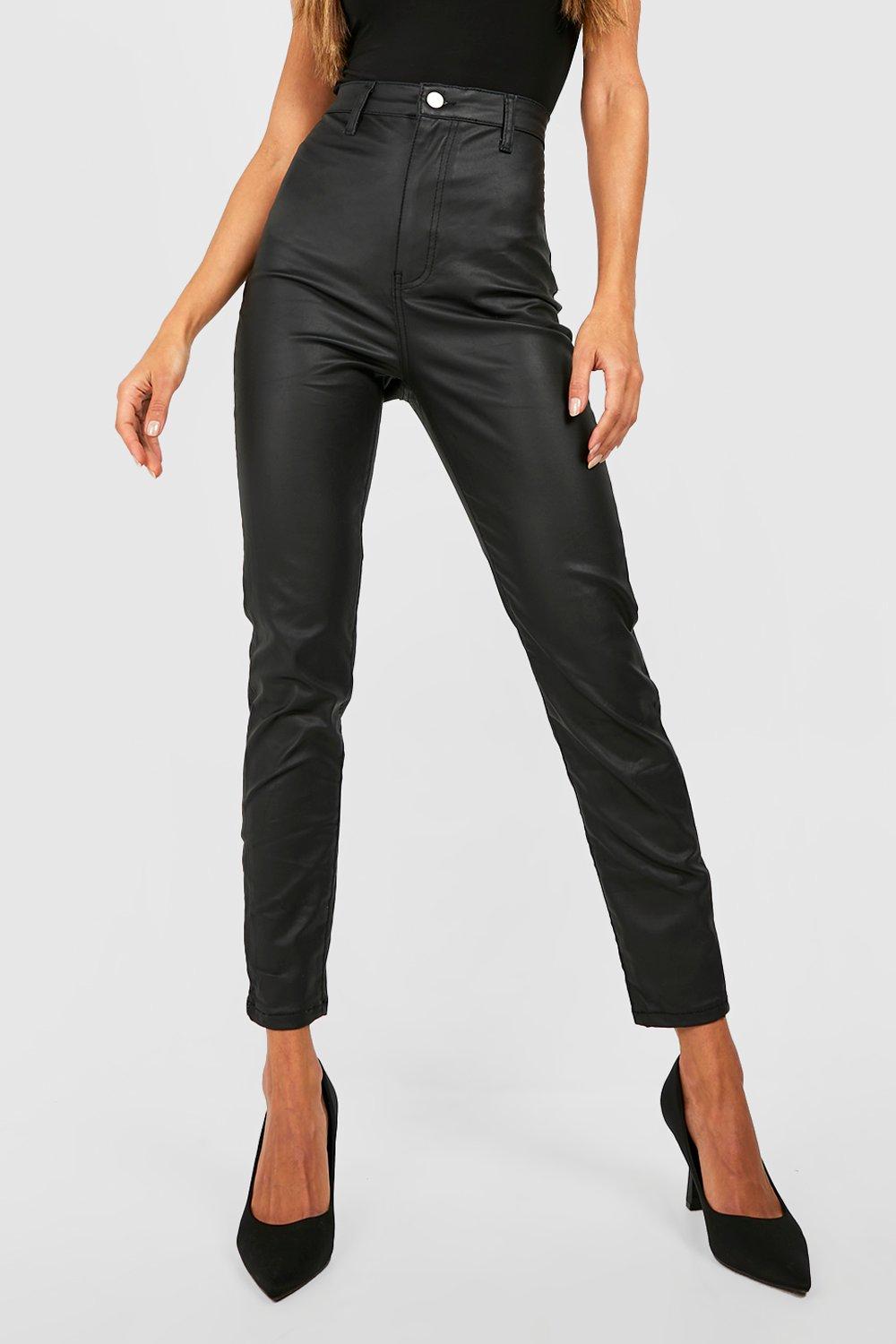 Petite black coated skinny on sale jeans