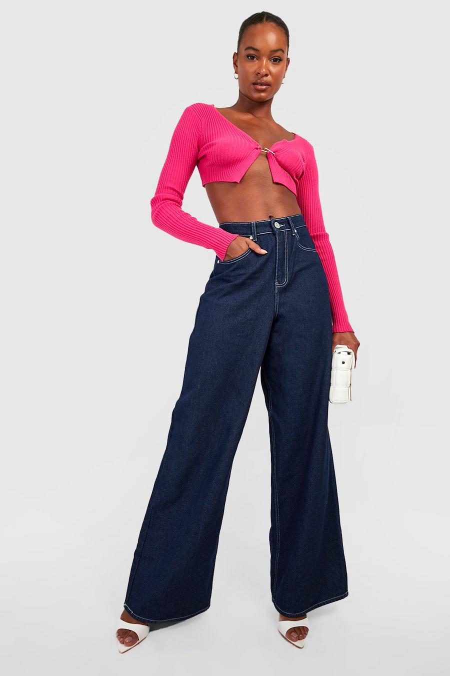 Women's Tall Extreme Wide Leg High Rise Jeans | Boohoo UK