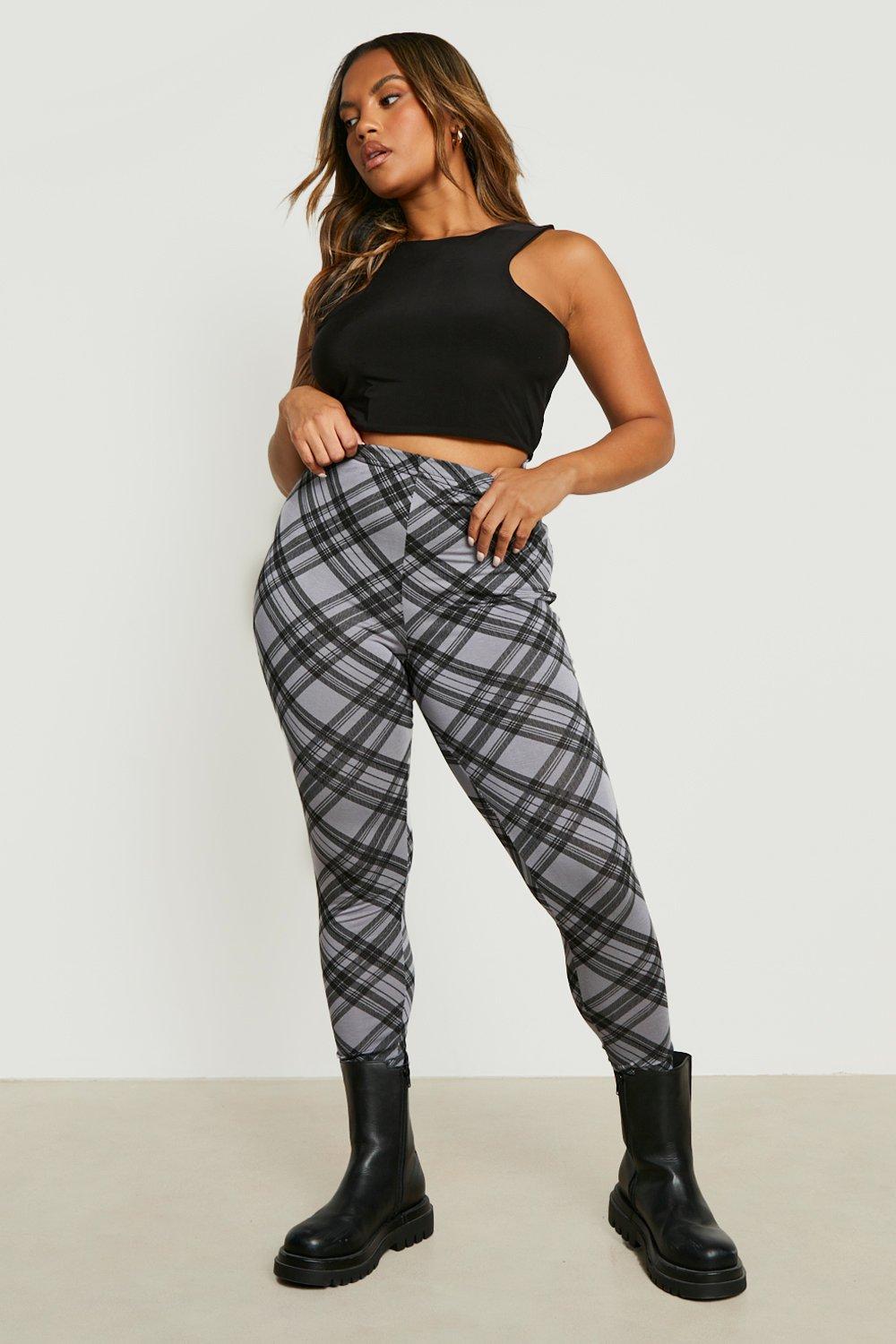 Grey checkered clearance leggings