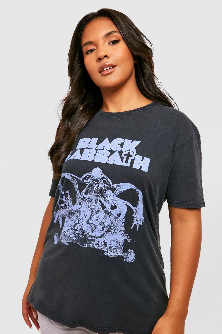 Plus Acid Wash Black Sabbath Band T-shirt image number 1