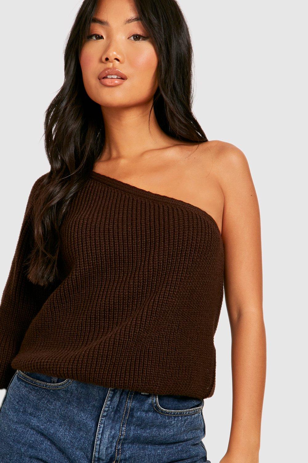 One shoulder clearance knitted jumper