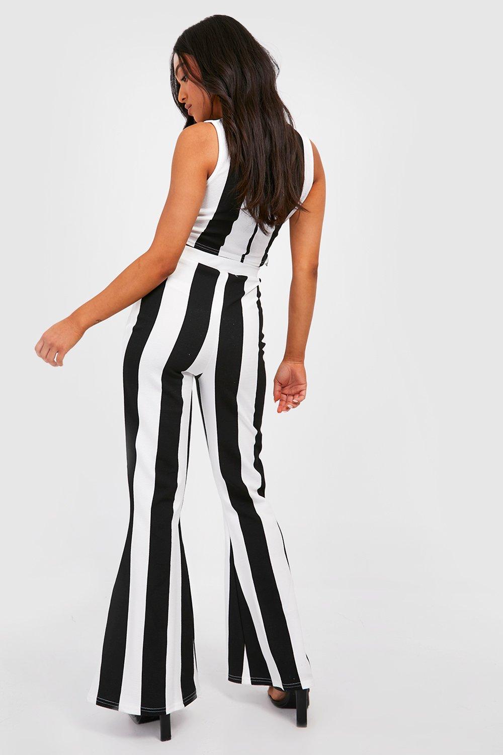Petite Racer Monochrome Top And Flare Two-Piece