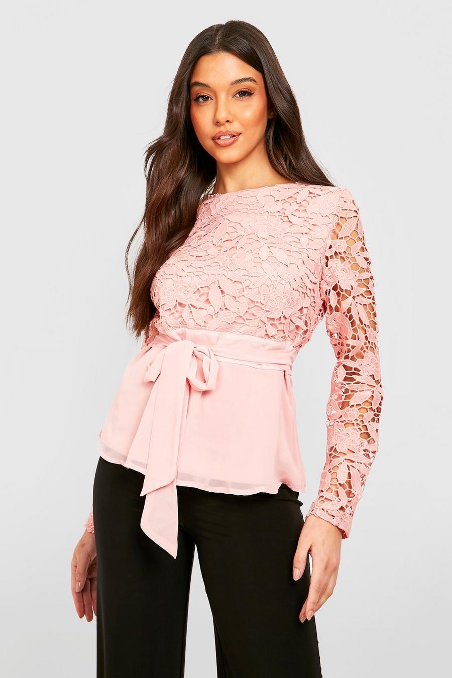 Nude Lace Detail Occasion Top image number 1