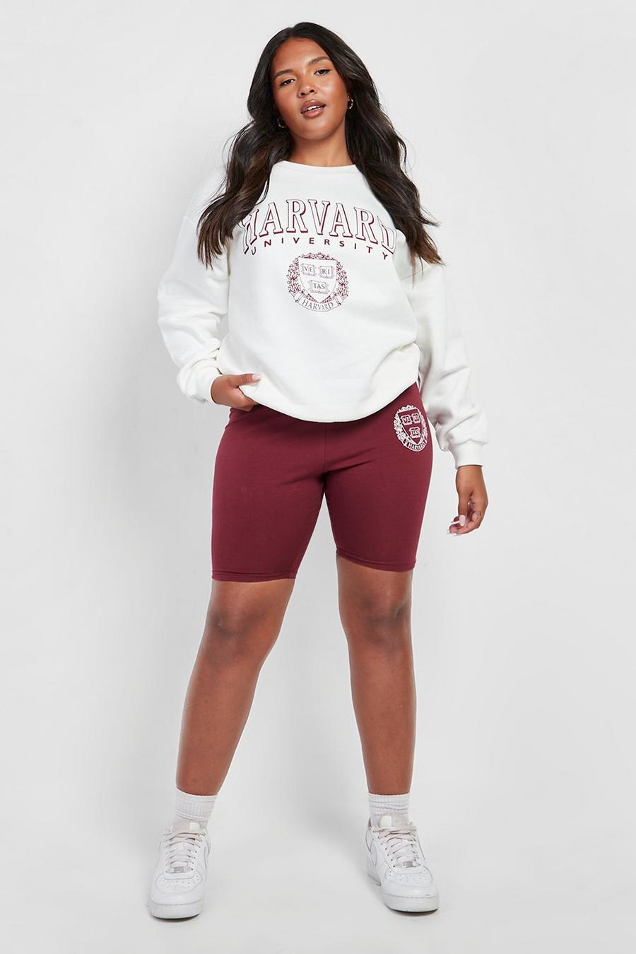 Maroon Plus License Sweat And Cycle Short Co-ord image number 1