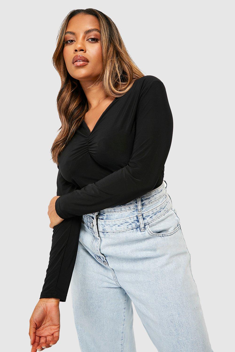 Boohoo on sale curve tops