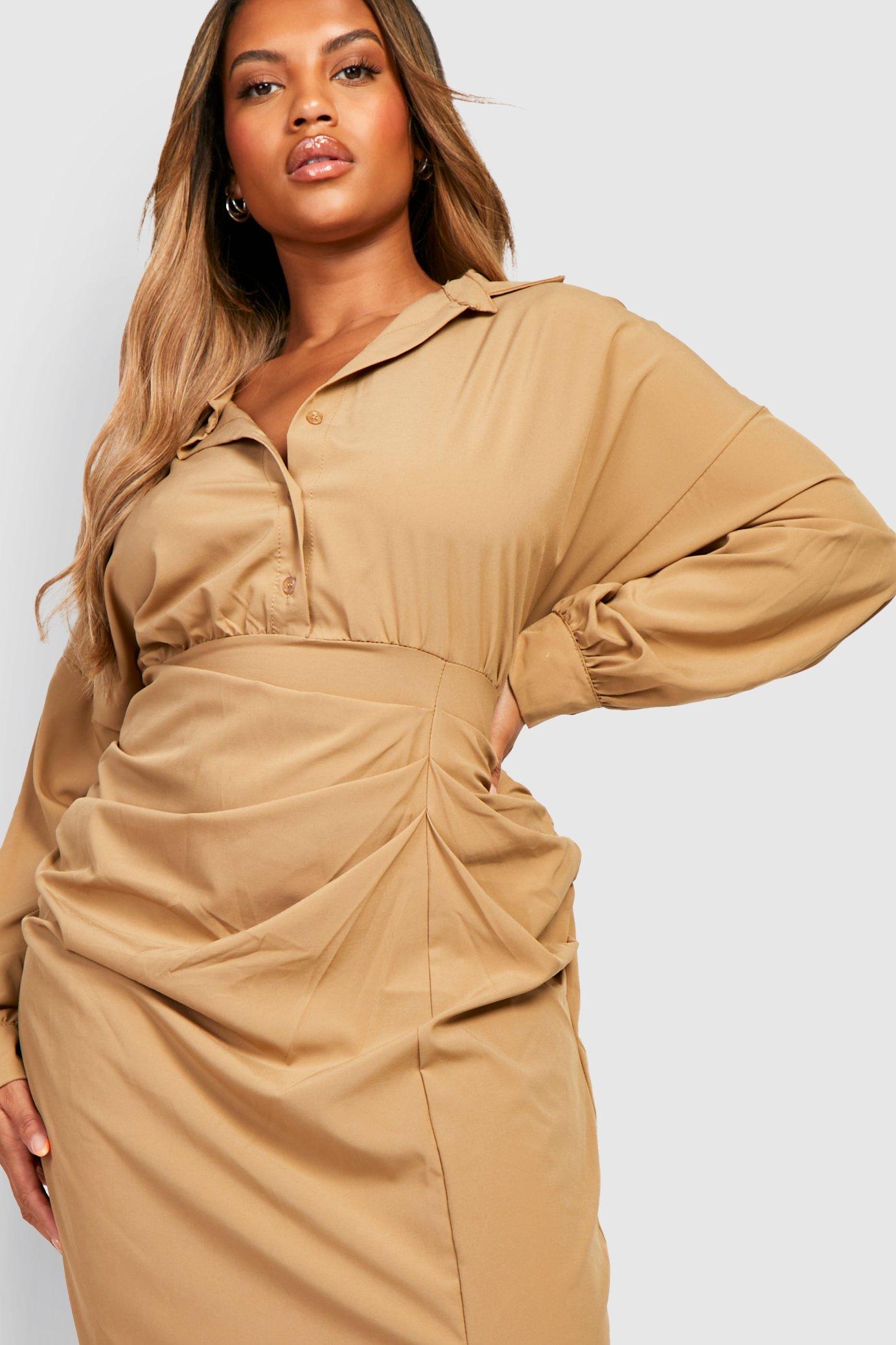 Boohoo midi shirt dress hotsell