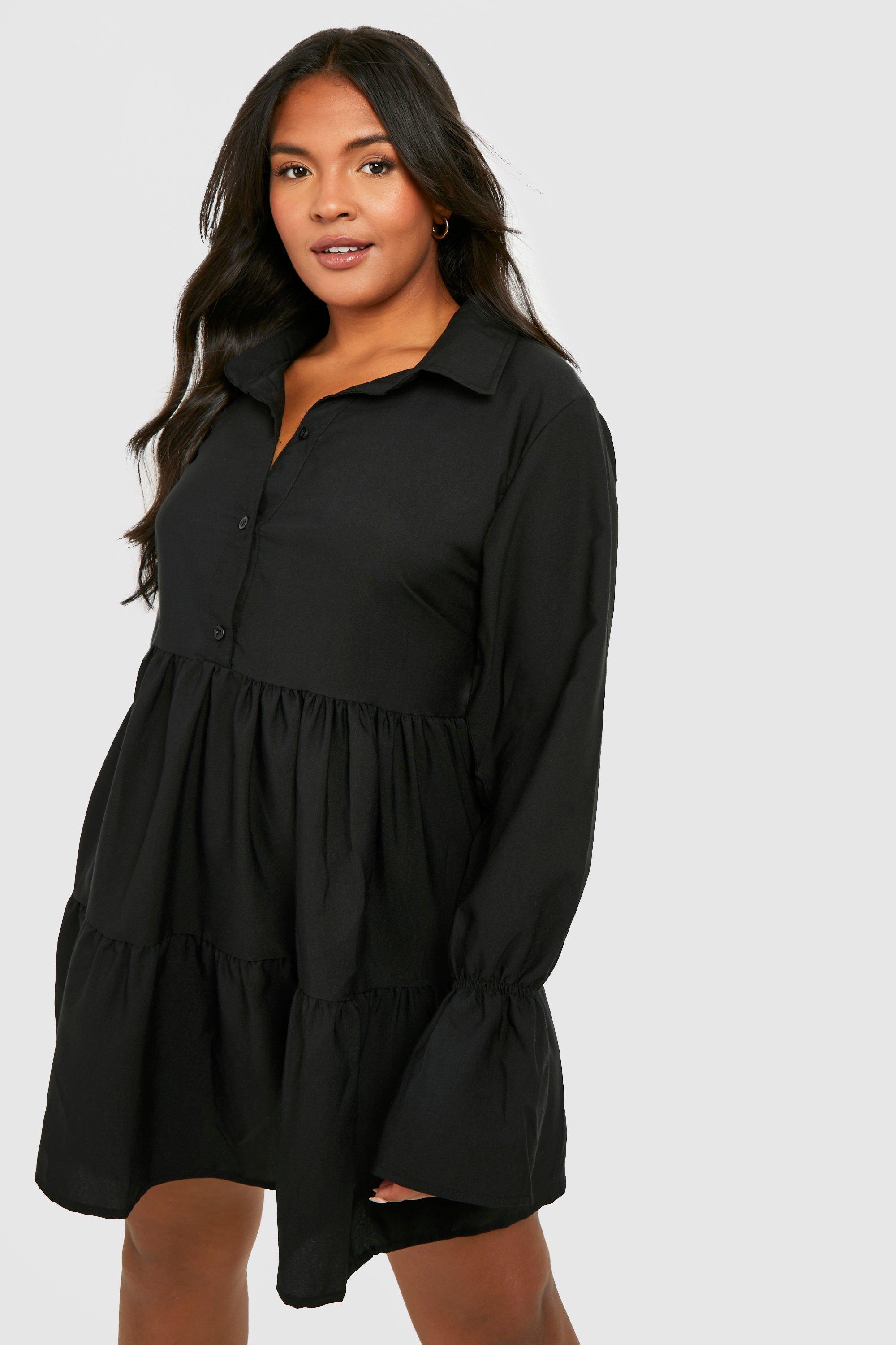 Plus Woven Tiered Smock Dress | Boohoo UK