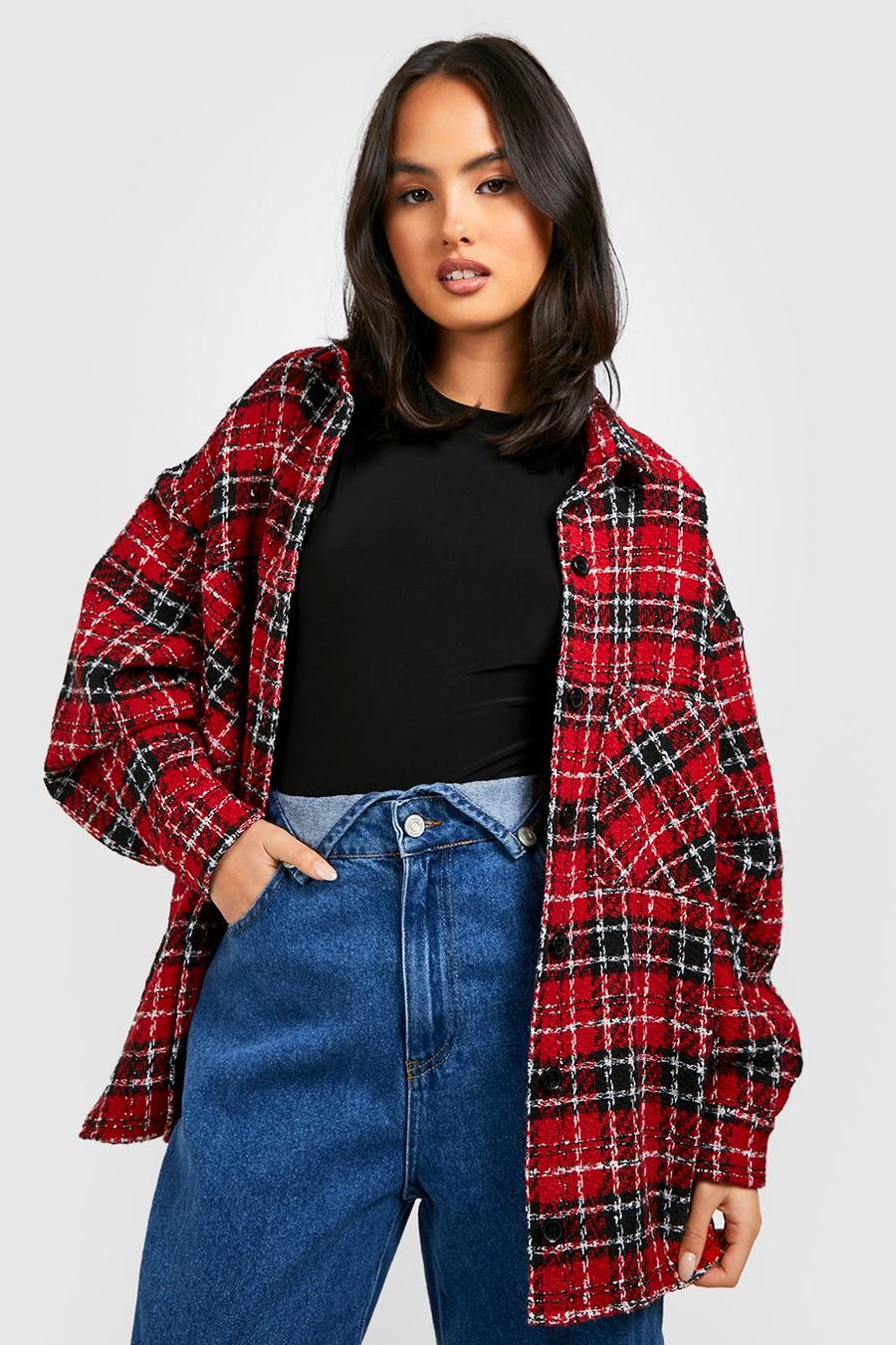 Premium Boucle Oversized Flannel Shirt image number 1