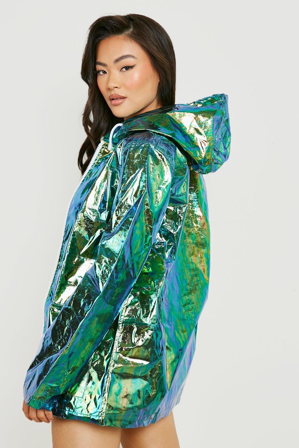 Cobie green holographic rain mac sale