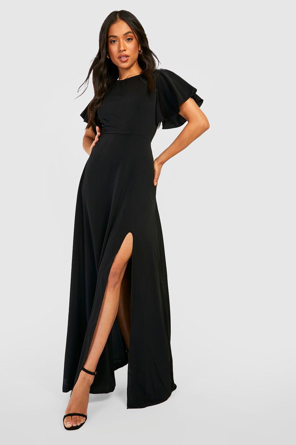 Black petite clearance maxi dress uk