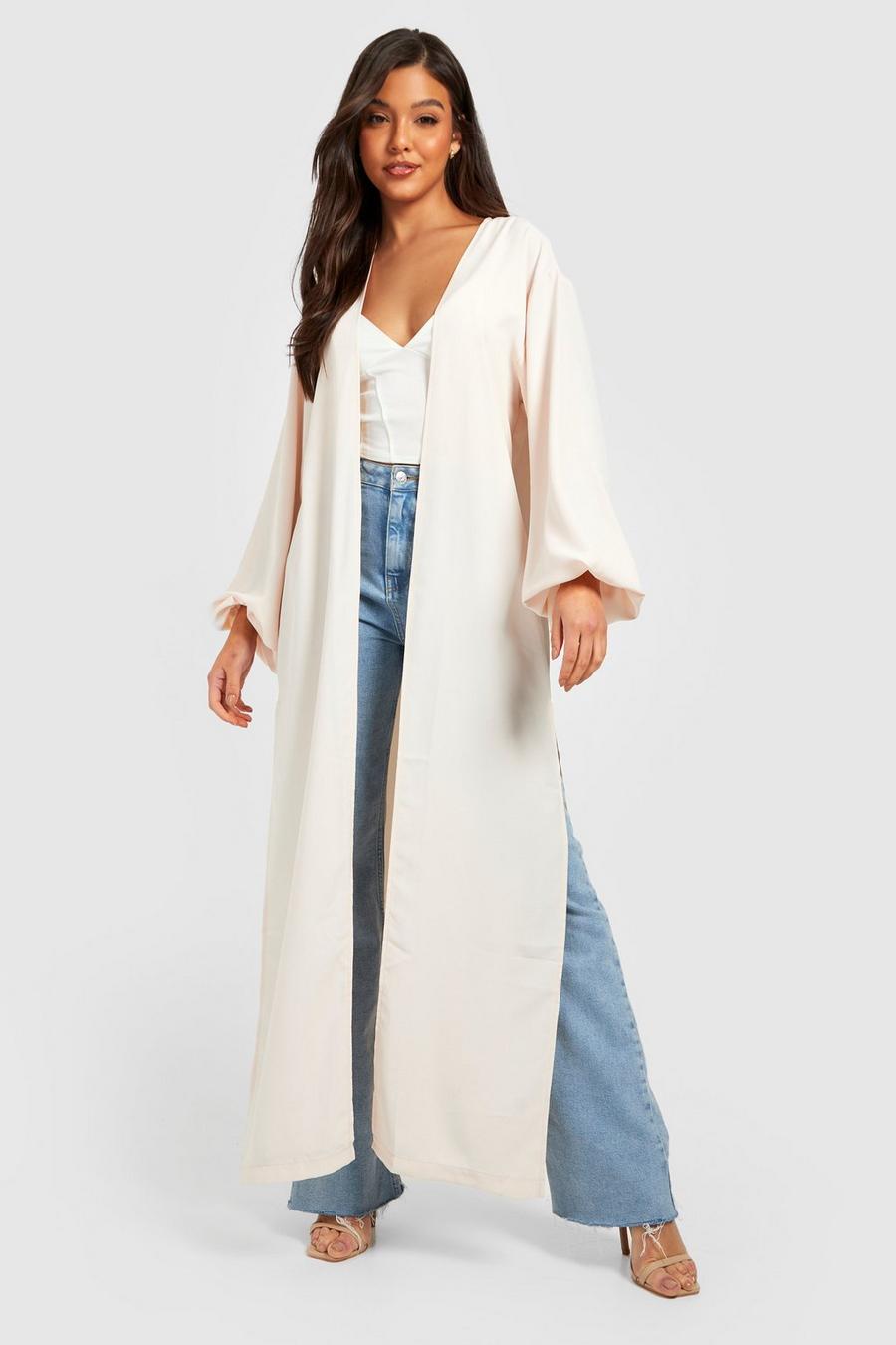 Blush Long Gathered Sleeve Maxi Kimono image number 1