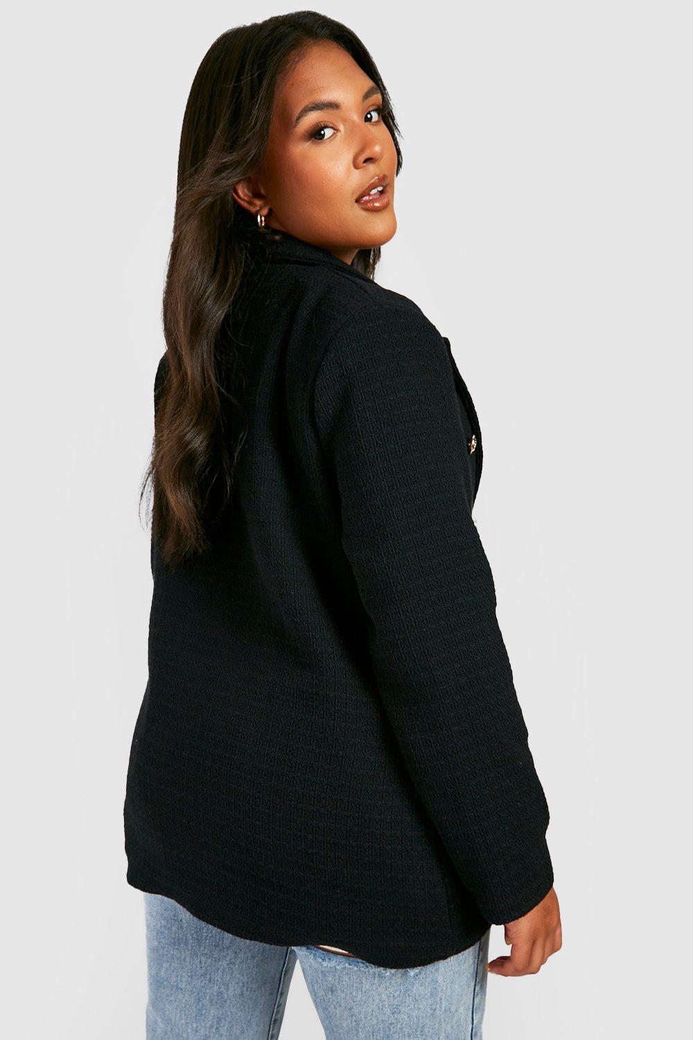 Plus size boucle clearance jacket