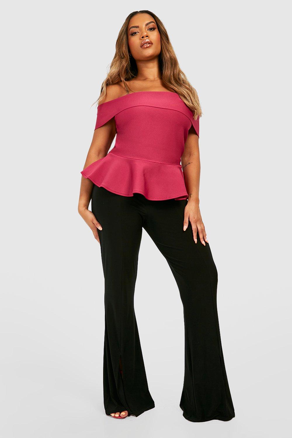 Plus Premium Bandage Off The Shoulder Peplum Top | boohoo