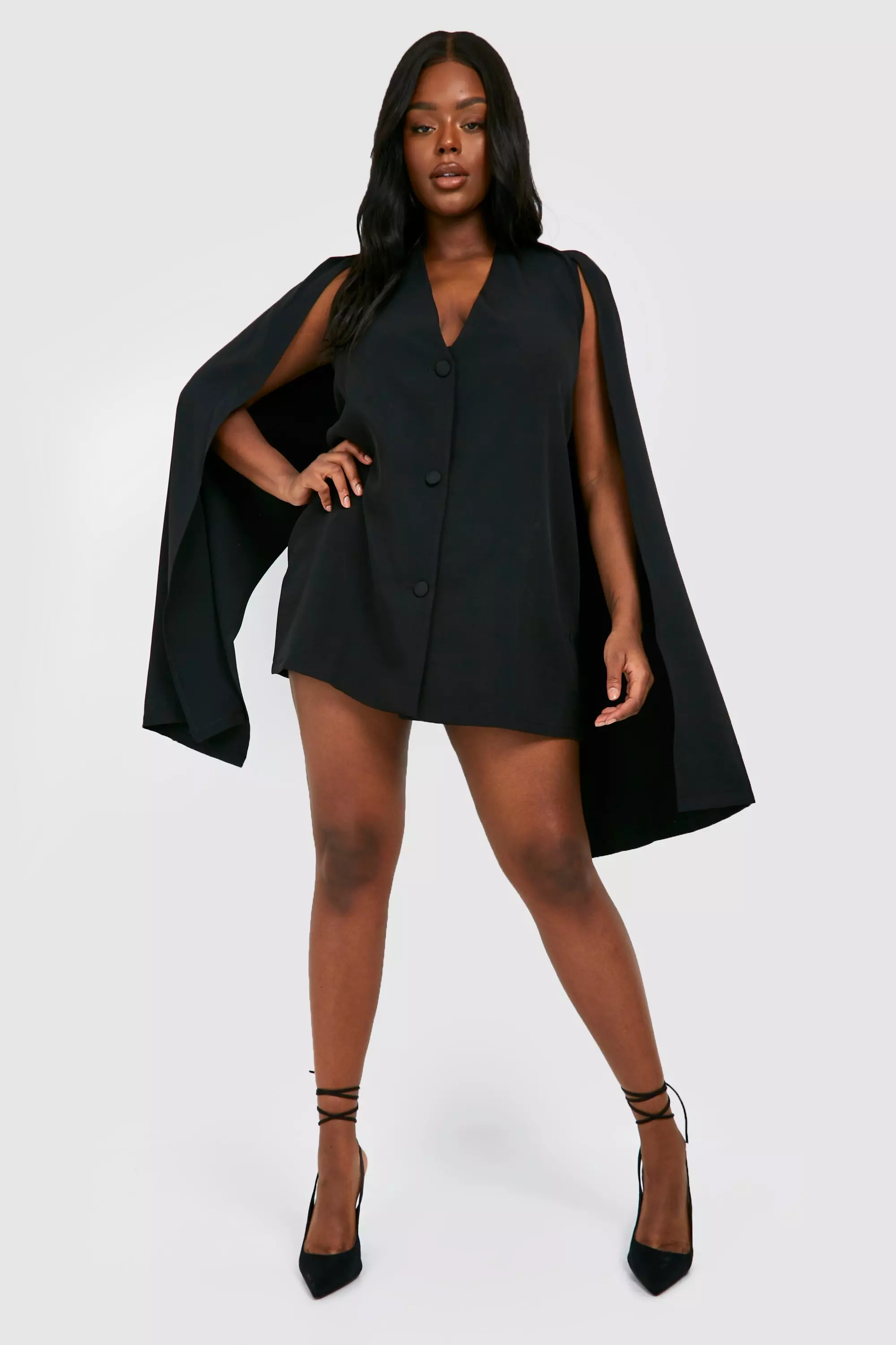 Cape sleeve sale blazer plus size