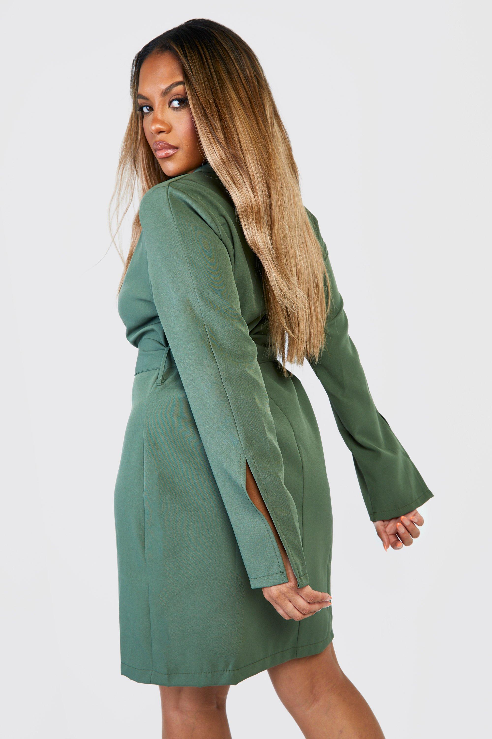 khaki cape dress