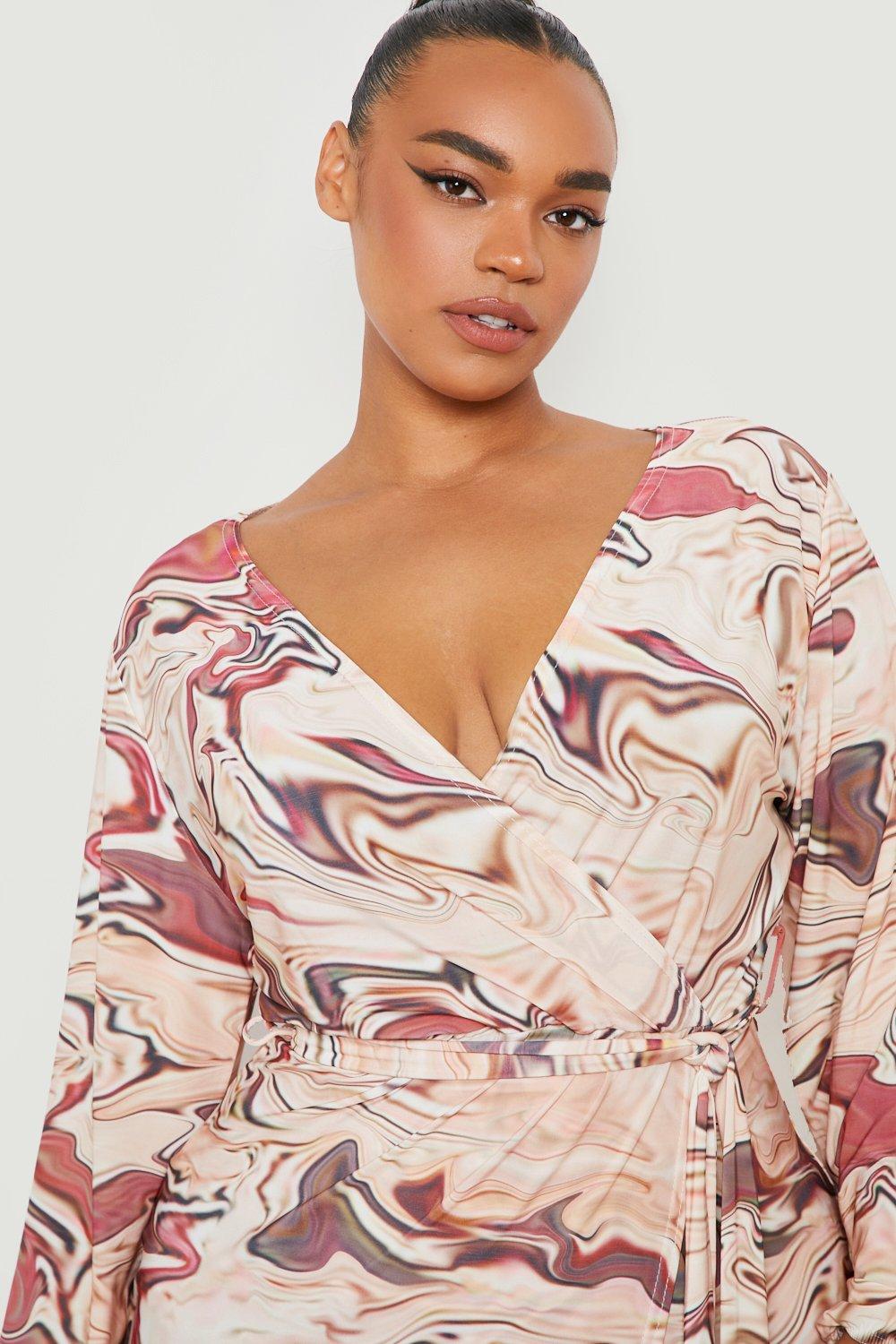 Boohoo midi hot sale wrap dress