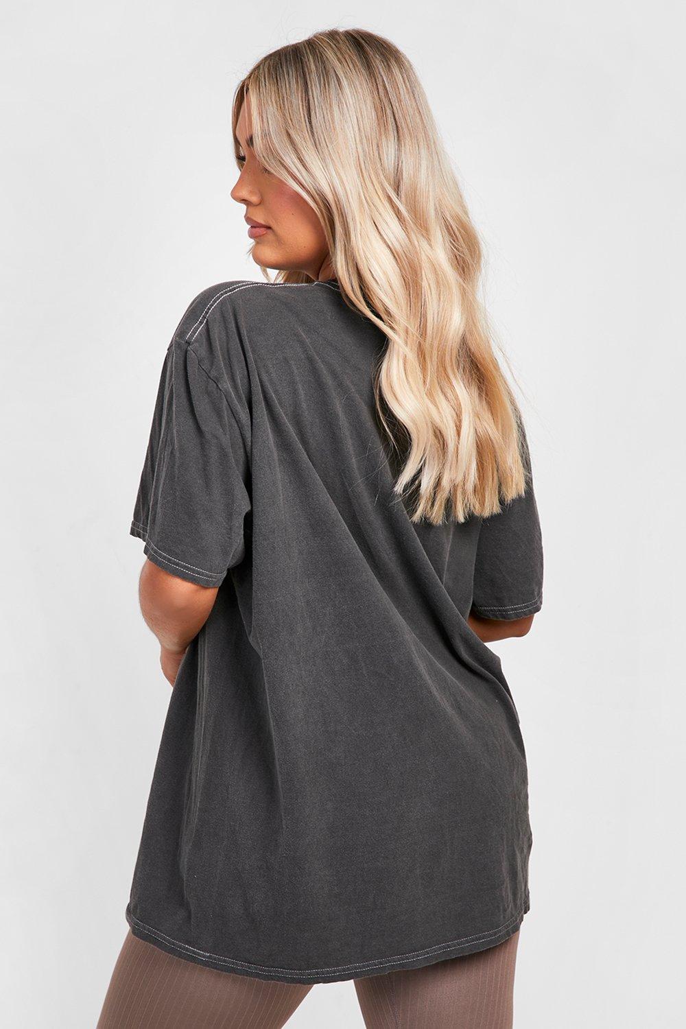 Grey Washed Oversized T Shirt