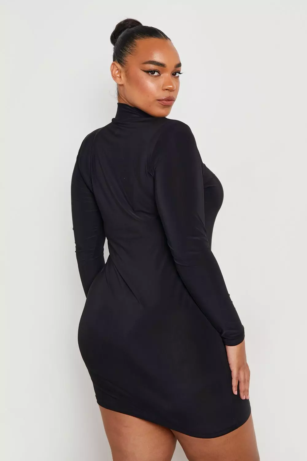 Plus size turtleneck bodycon 2024 dress