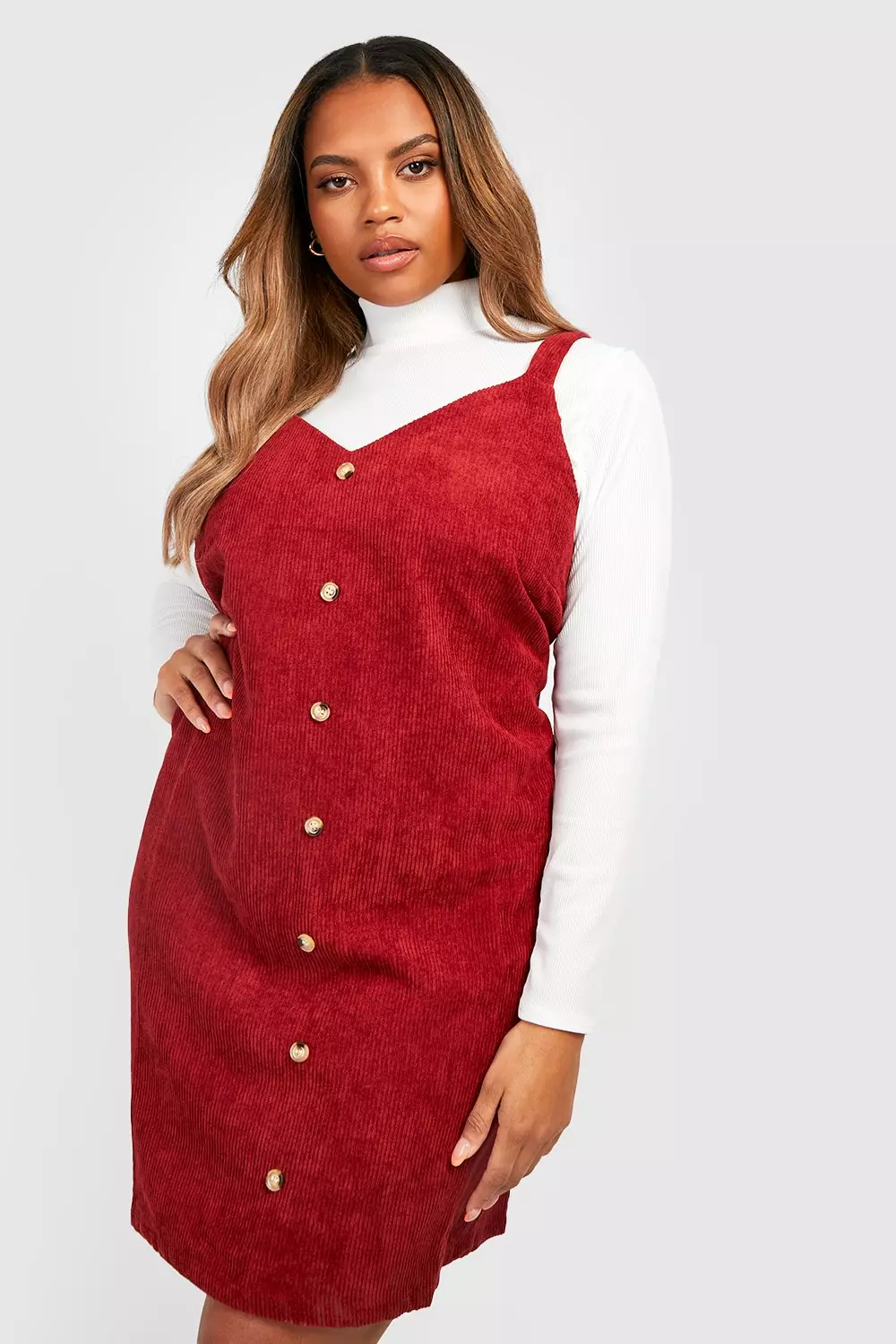 Button down pinafore dress sale